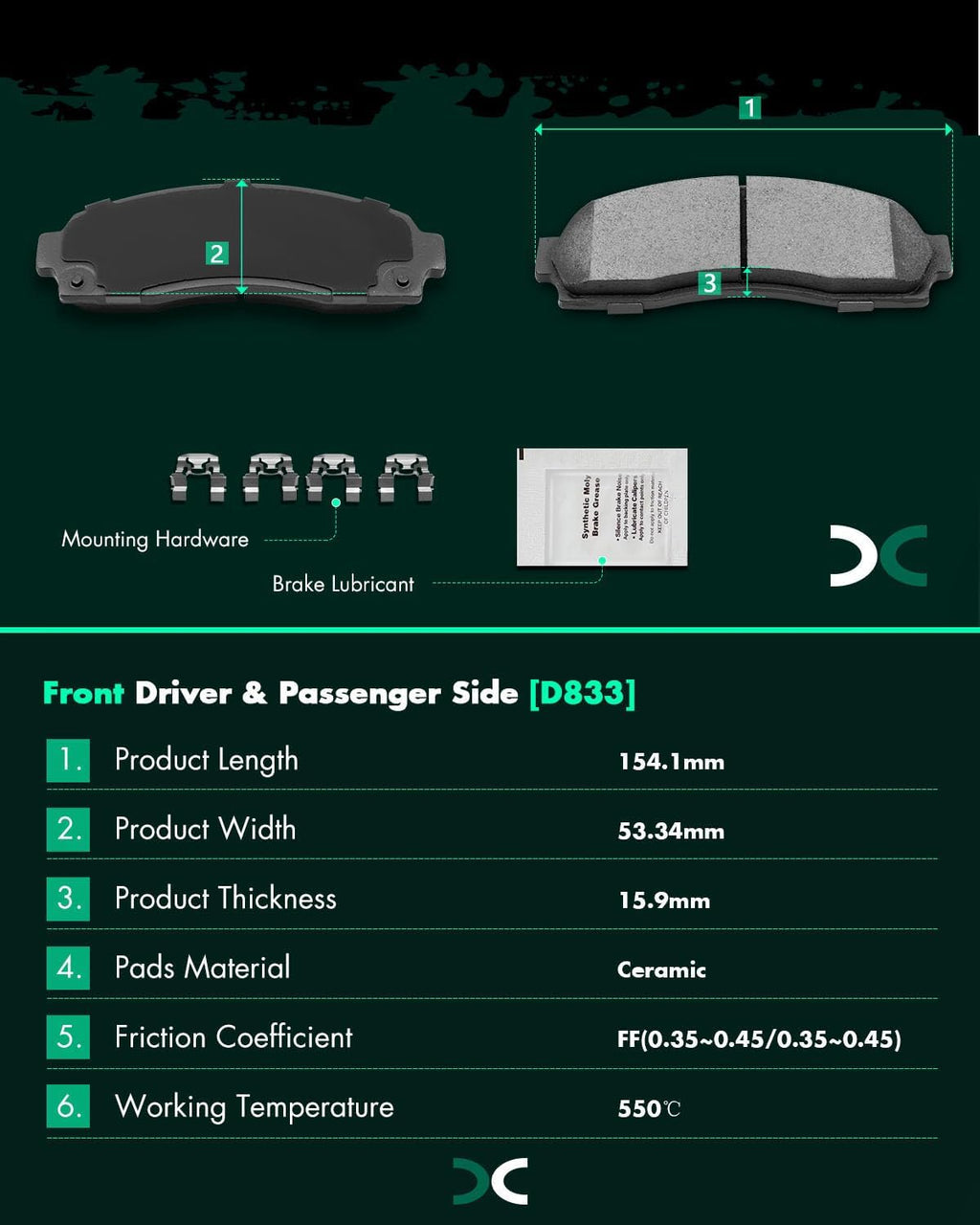 Ceramic Brake Pads Kits, Brakes Pads Set for Ford for Explorer 02-05