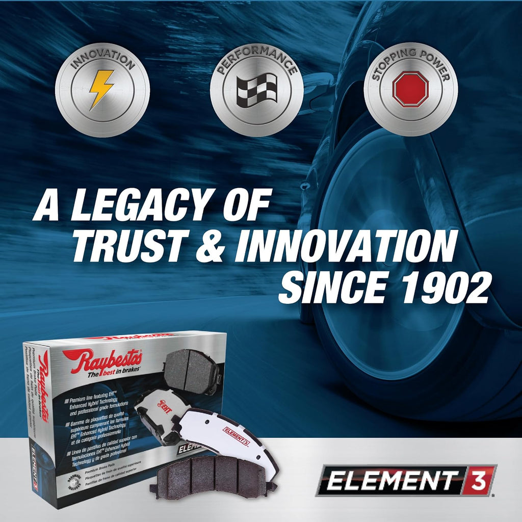 Premium  Element3 EHT™ Replacement Front Brake Pad Set for Select ’07-‘09/’12-’14 Ford Edge and ’07-‘09/’11-’15 Lincoln MKX Model Years (EHT1258AH)