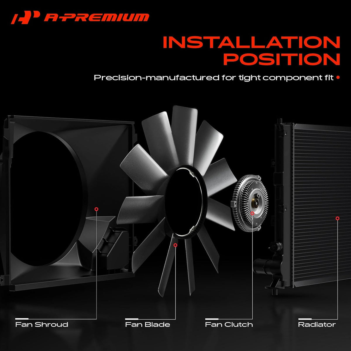 Engine Radiator Cooling Fan Blade Compatible with Car and Truck
