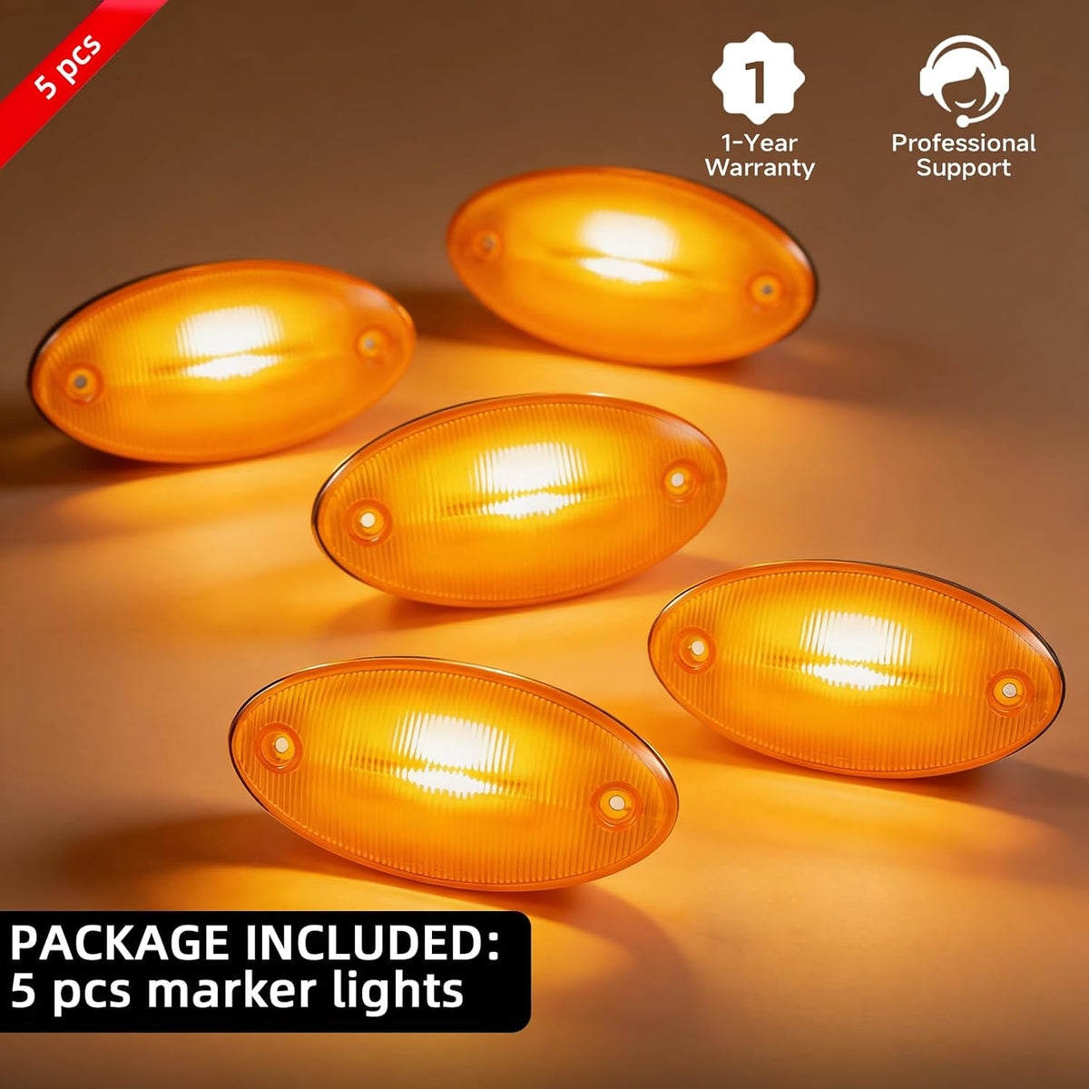 5PCS Cab Marker Lights LED Fit for International 08-18
