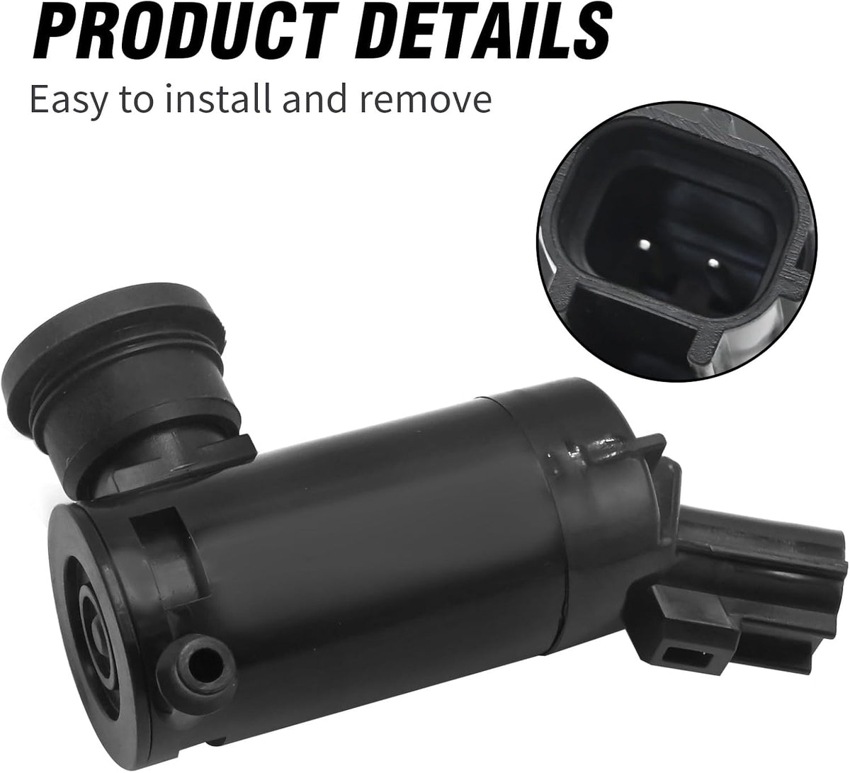 1Pc Windshield Washer Pump, Replacement for Freightliner Cascadia, Replaces A2271173000 HLK7037 (Black)