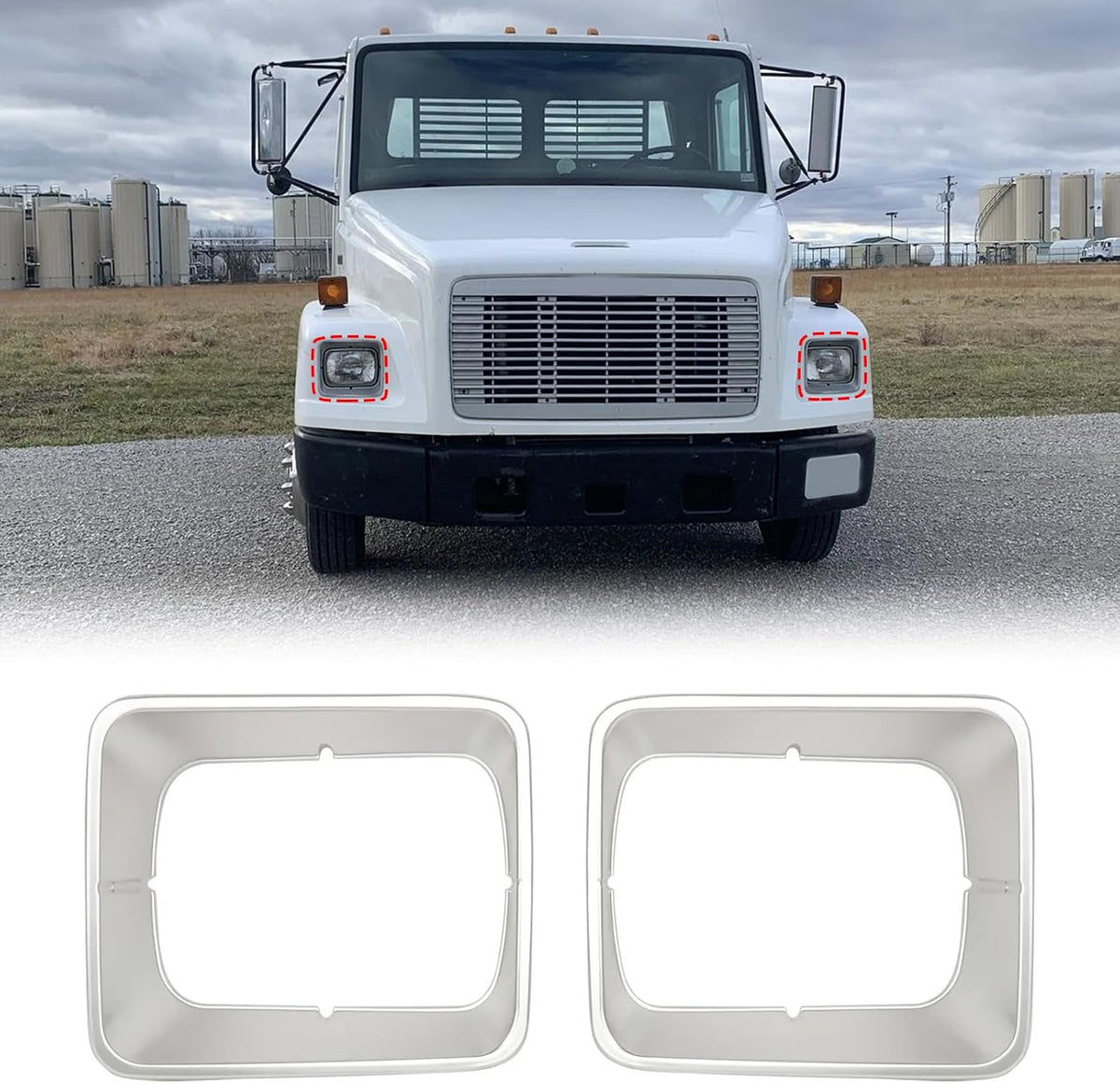 Headlight Headlamp Bezel Housing Cover for Freightliner FL50 FL60 FL70