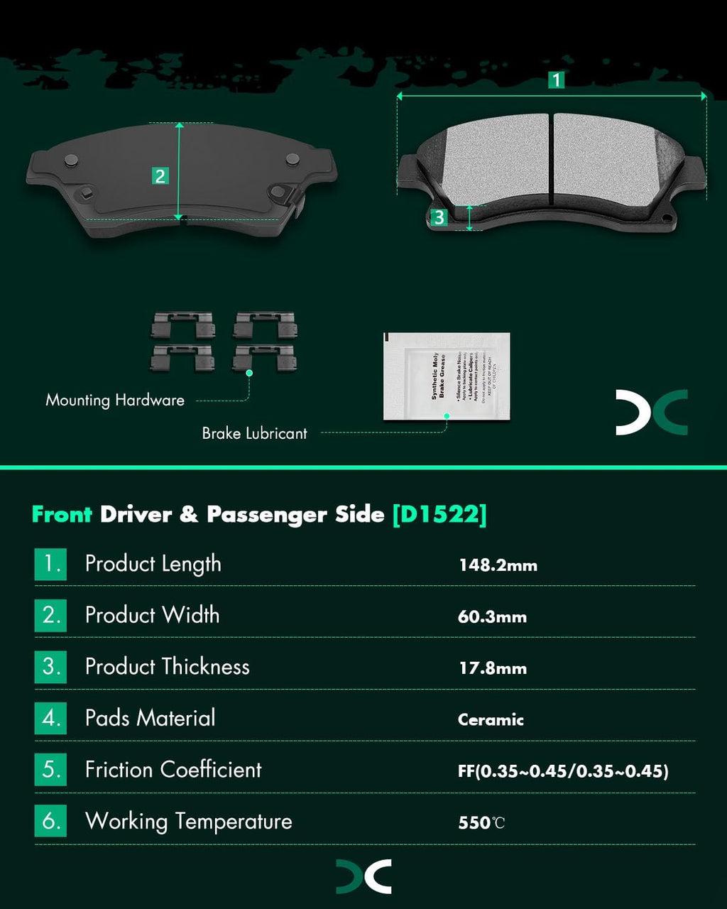 Ceramic Brake Pads Sets Fit for Chevy for Cruze 2011-2015