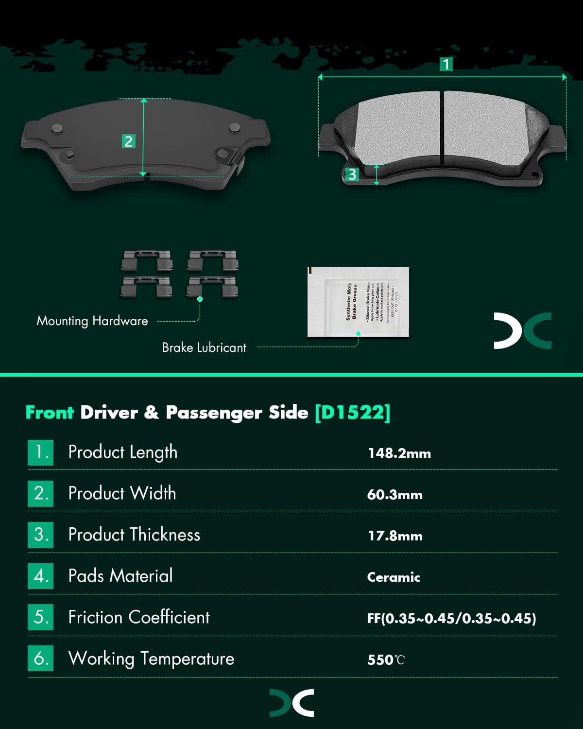 Ceramic Brake Pads Sets Fit for Chevy for Cruze 2011-2015