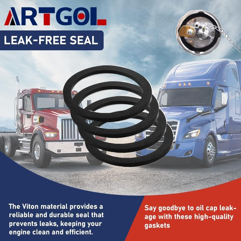 4 Pcs Replacement Fuel Cap O-Ring Gasket Fits Kenworth T400 T440 T450 T470