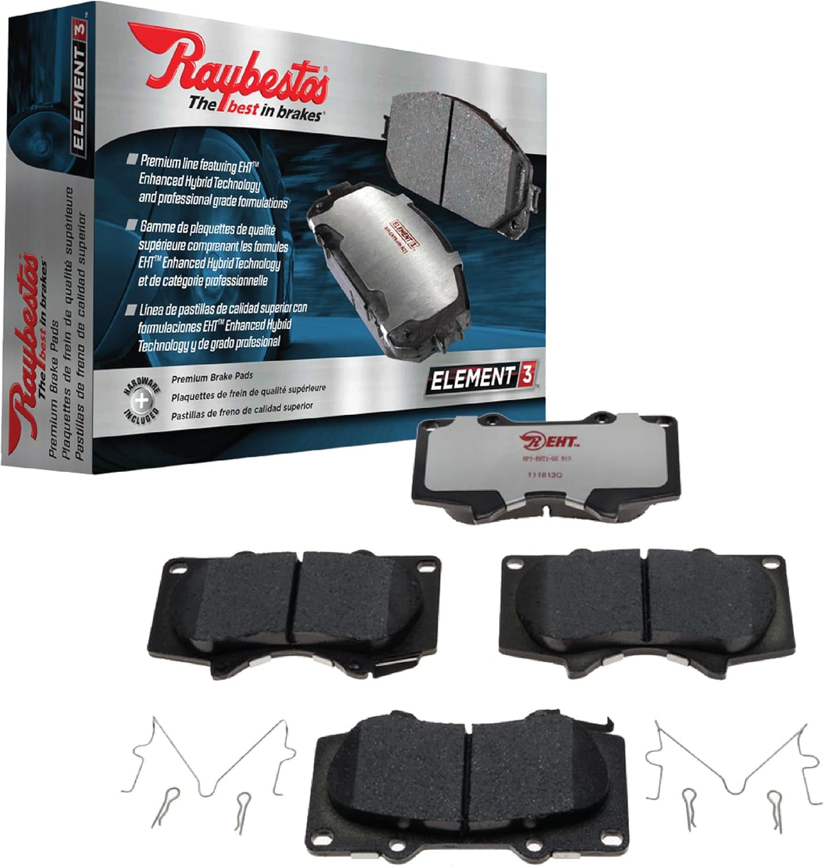Premium  Element3 EHT™ Replacement Front Brake Pad Set for Select ’07-‘09/’12-’14 Ford Edge and ’07-‘09/’11-’15 Lincoln MKX Model Years (EHT1258AH)