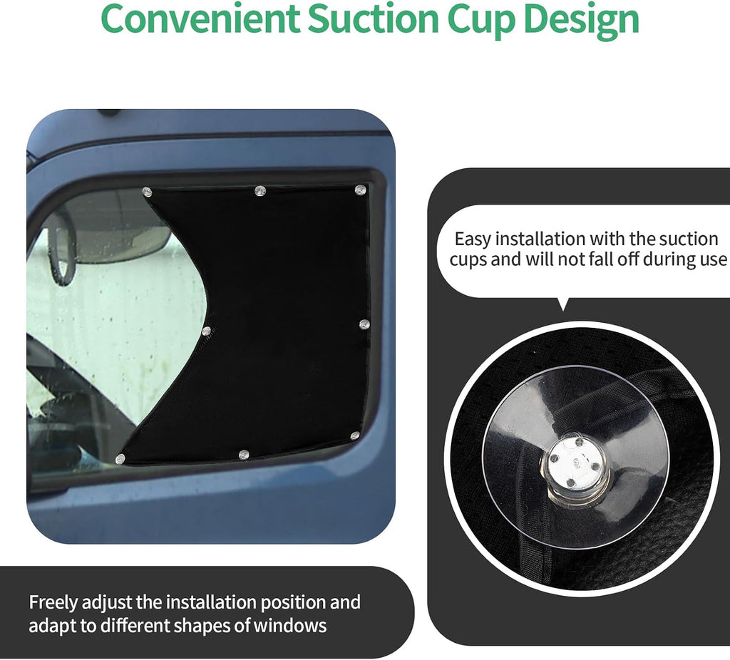 Thick Side Window Sunshade for Semi-Truck Fit for Freightliner Volvo VNL International Trucks Adjustable Shape UV Block Sunshade