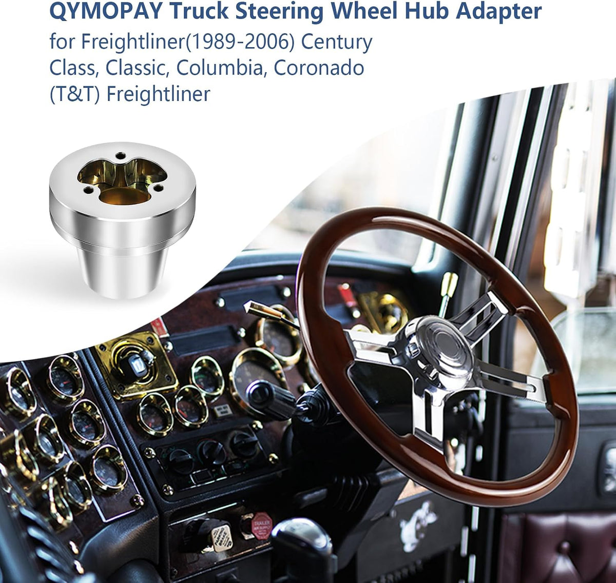 Steering Wheel Adapter 3-Hole Truck Steering Wheel Adapter for Freightliner 1989-2006 Models