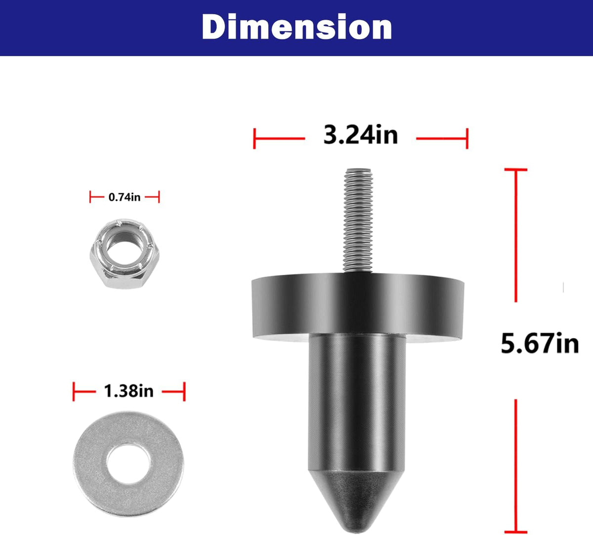 924-5410 Hood Pins Kit for Kenworth T600/T600A, T800, W900 T2000, T400, T440, T450, T470, T660 Hood Pins Poly Replacement (2003-2010 Models)