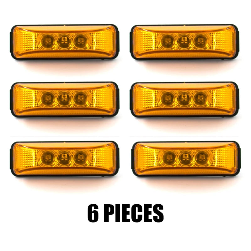 6Pcs/Set Truck Tail Lights Outline Marker LED Side Marker 12V 24V LED Light Truck Parts Caravan Trailer Lamp LED Side Lights