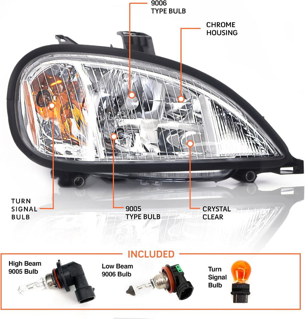 Headlight Replacement for 1996-2017 Freightliner Columbia Trucks
