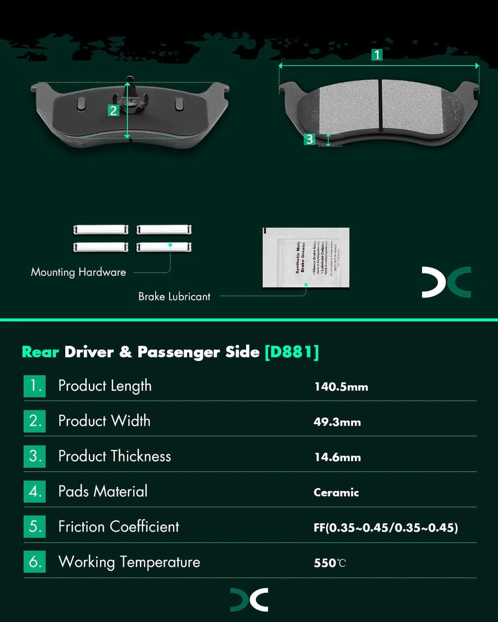 Ceramic Brake Pads Kits, Brakes Pads Set for Ford for Explorer 02-05
