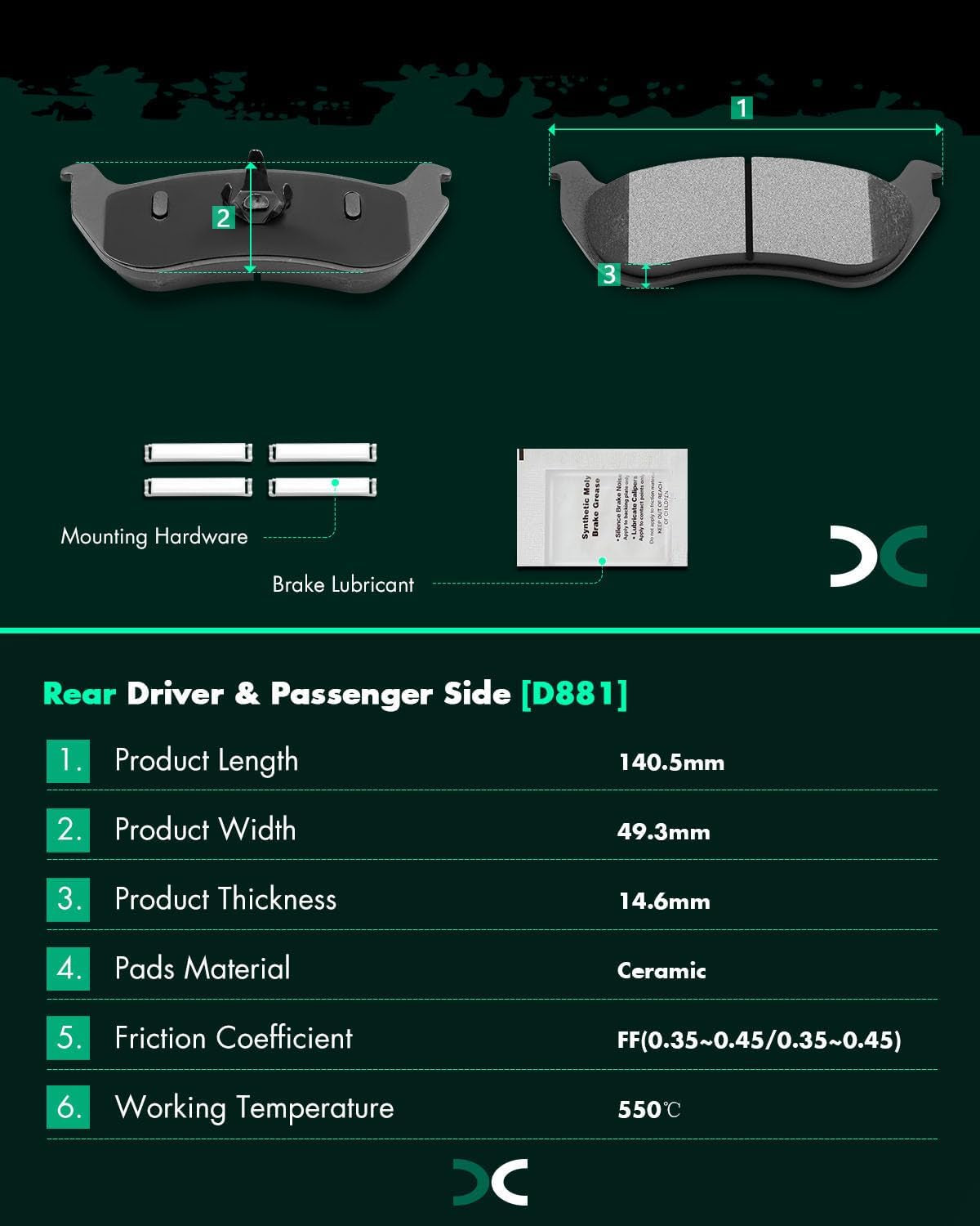 Ceramic Brake Pads Kits, Brakes Pads Set for Ford for Explorer 02-05