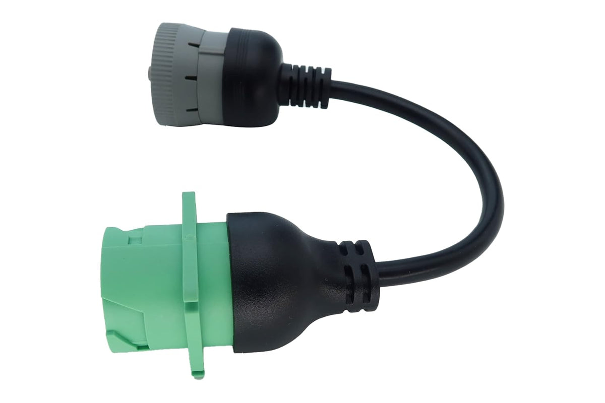 6Pin J1708 to Type2 Green 9Pin J1939 Adapter Cable for Trucker and Car 1Ft/30Cm