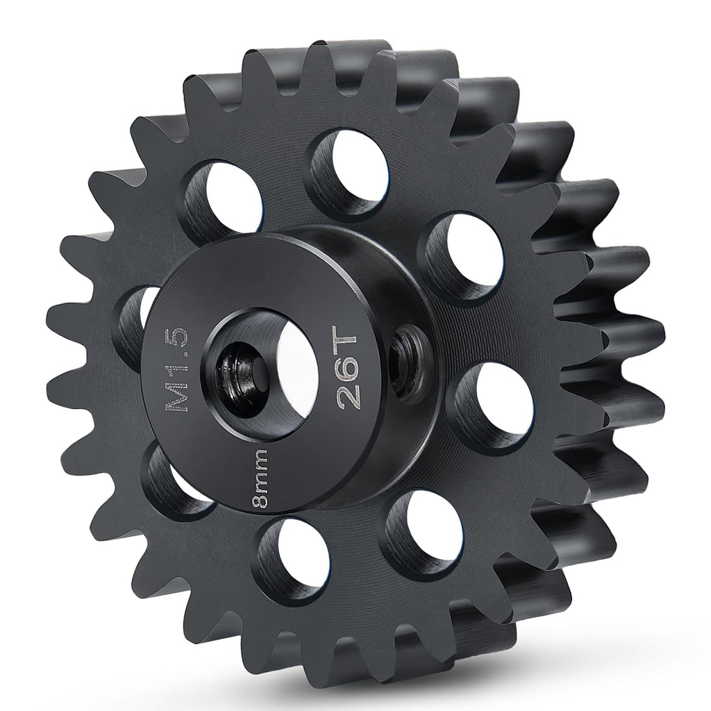 Steel 1.5 Mod 26T Pinion Gear M5 Screw 8Mm for 1/5 X-MAXX 1/10 E-REVO