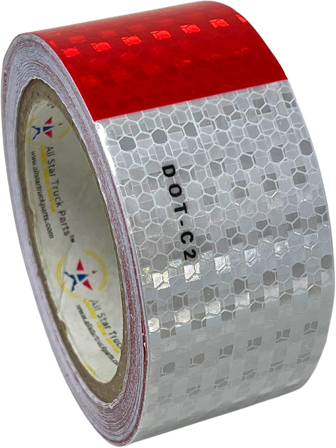 Conspicuity Tape DOT-C2 Approved Reflective Truck Trailer Red White (2 in X 12 FT)