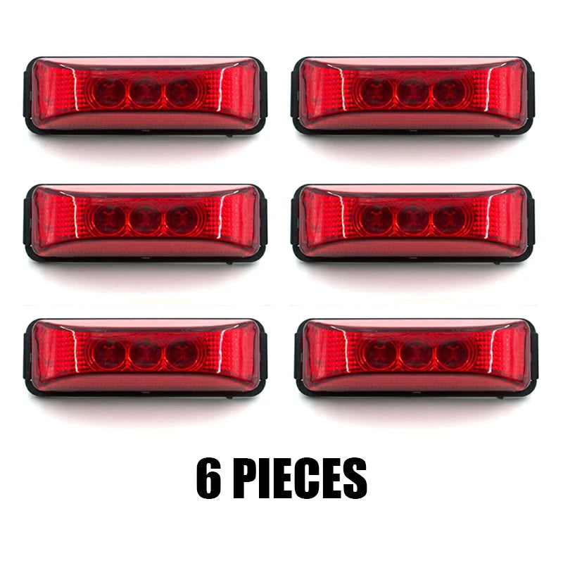 6Pcs/Set Truck Tail Lights Outline Marker LED Side Marker 12V 24V LED Light Truck Parts Caravan Trailer Lamp LED Side Lights