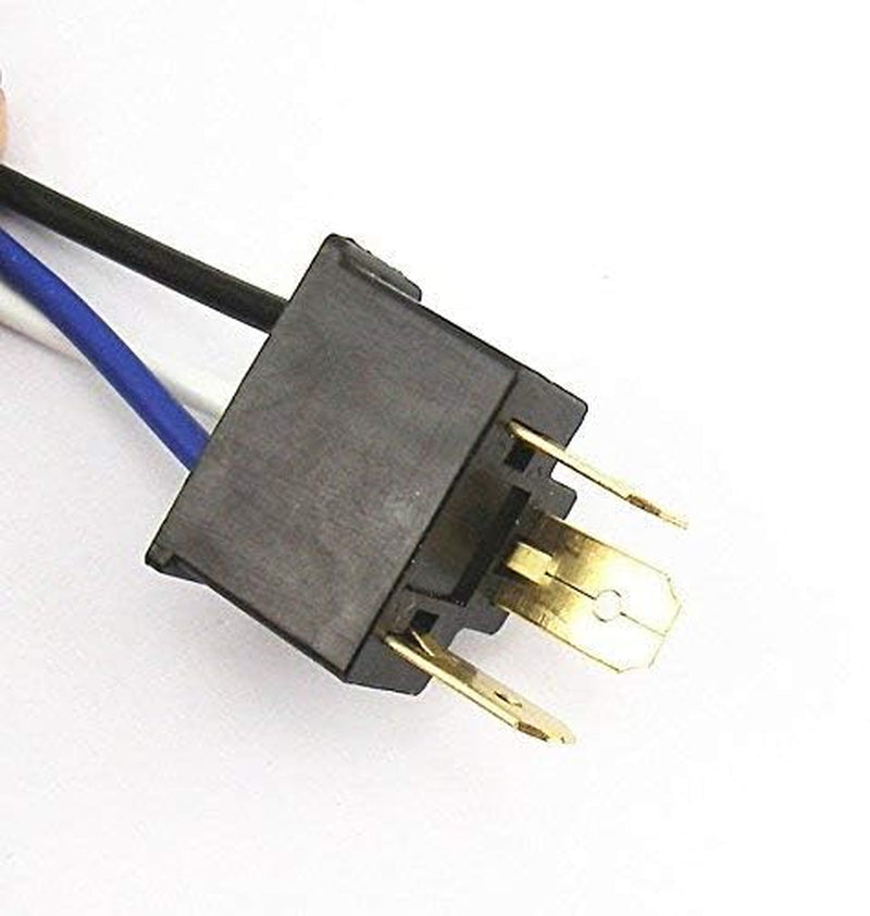 [] 2-Headlight H4 Headlamp Light Bulb Ceramic Socket Plugs Relay Wiring Harness Kit