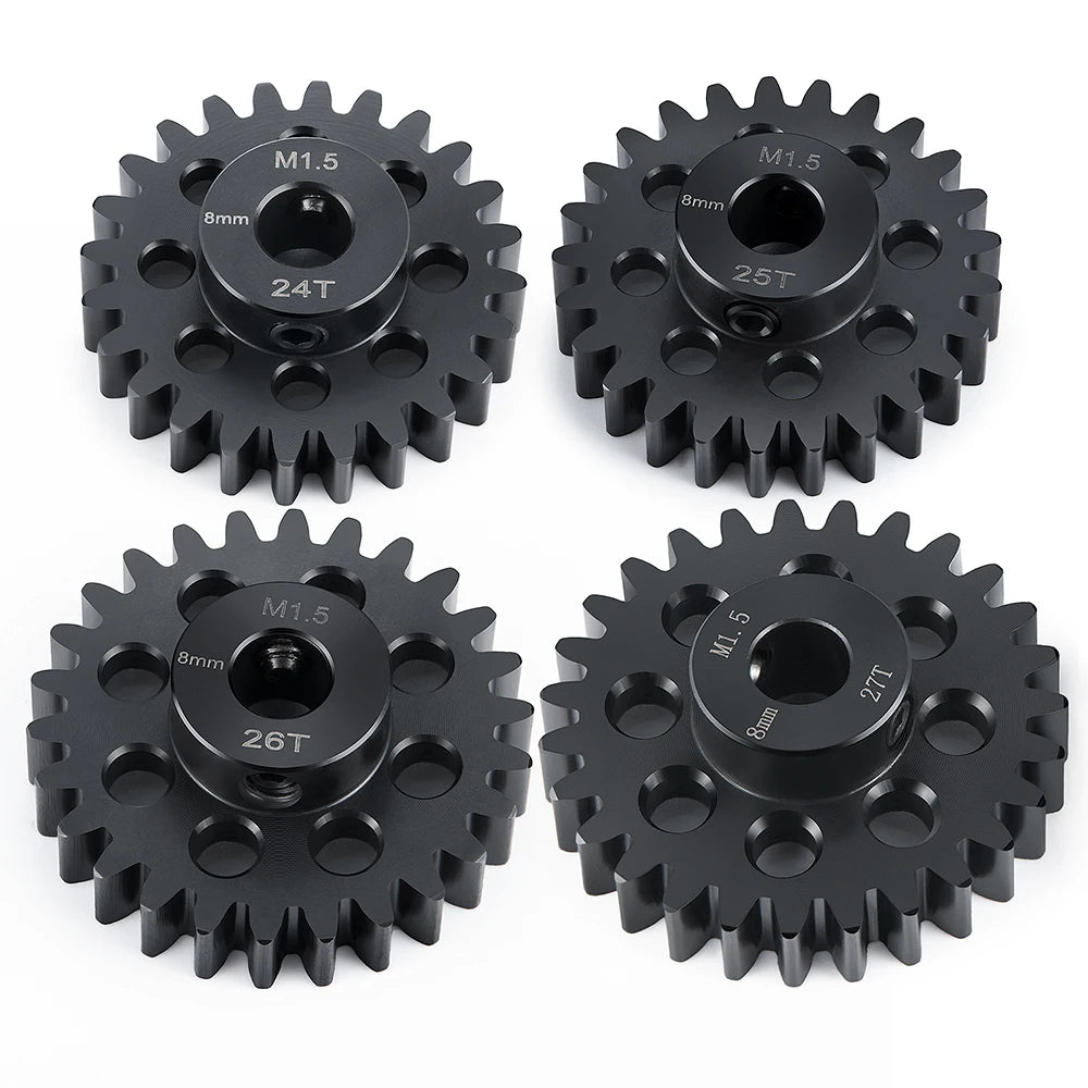 1Pcs M1.5 Steel Motor Gears Pinion 8MM 24T 25T 26T 27T 30T for 1/5 X-MAXX, 1/10 E-REVO RC Buggy Truck Parts