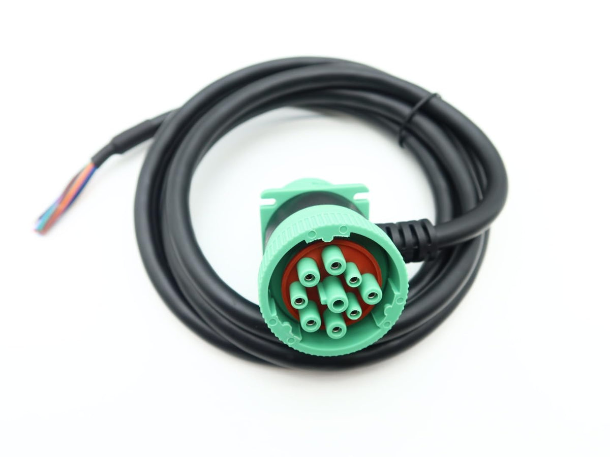 SAE J1939 9Pin Pass through Male/Female to Open End Pigtail Cable 6Ft for Freightliner Truck