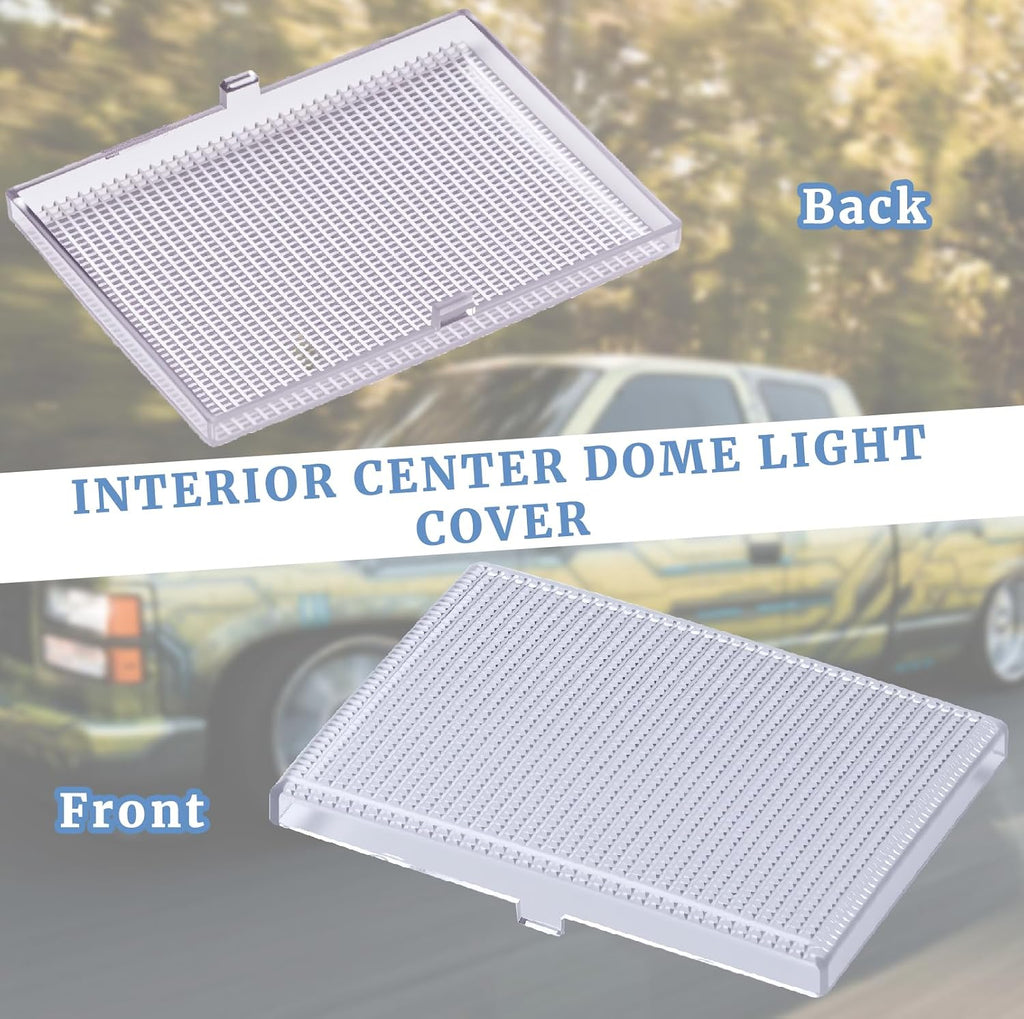 Interior Dome Center Reading Light Lamp Cover Clear Lens Fit for 1988-1998 Chevrolet K1500 K2500 K3500 C1500 C2500 C3500 C3500HD and Suburban Series GMC Pickup Trucks Roof Light Cover Replacement