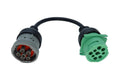 6Pin J1708 to Type2 Green 9Pin J1939 Adapter Cable for Trucker and Car 1Ft/30Cm