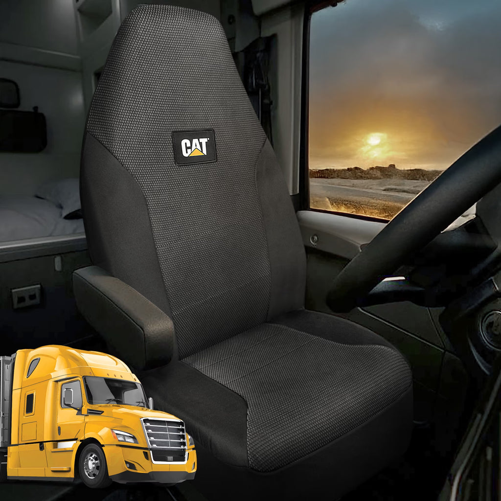 CAT™ Semi Truck Seat Covers – Heavy Duty Interior Accessories for Big Rigs, 18 Wheelers, & Semis – Breathable Mesh Universal Fit Truck Accessories for Semi Trucks – Best Accessories for Long Haul Tru