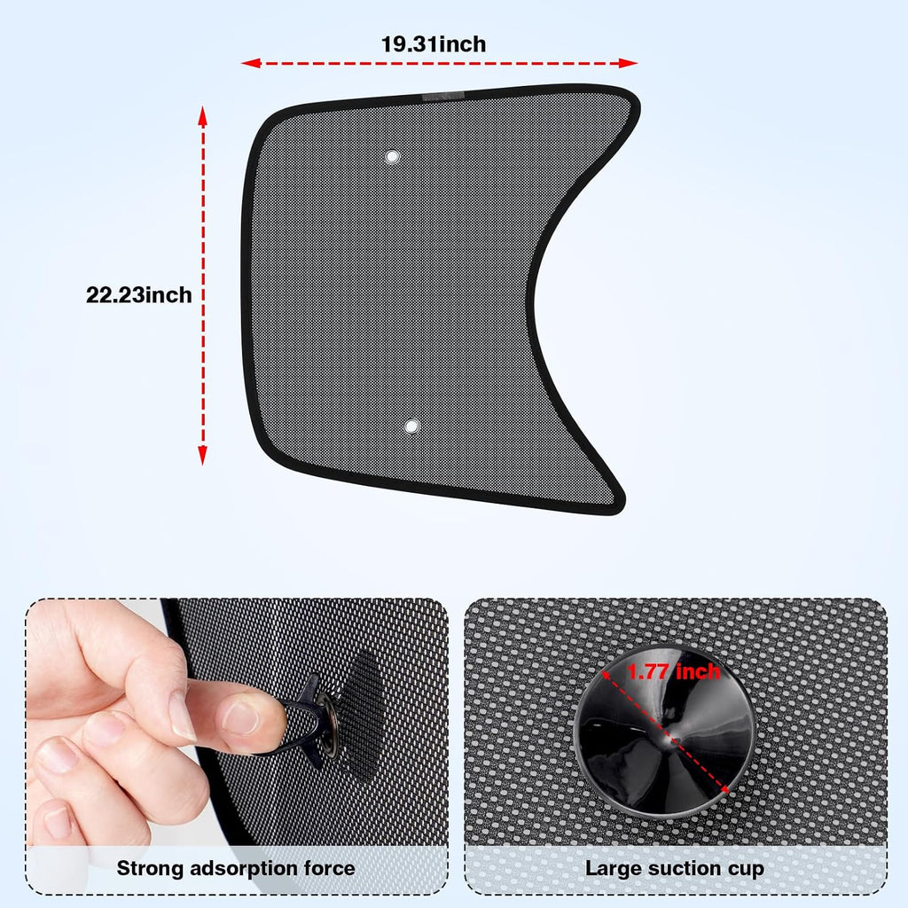 Semi-Truck Side Window Sun Shade - Fits Freightliner Cascadia (All Years) - UV Block & Heat Reduction - with Suction Cup -Mesh Side Window Shades for Long-Haul Drivers