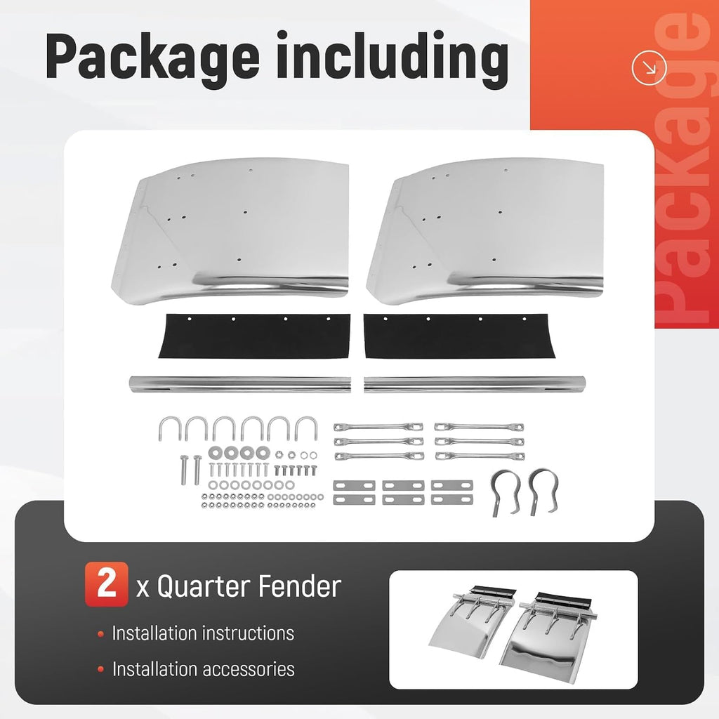 33"X24" Upgrade Quarter Fenders Compatible with Freightliner