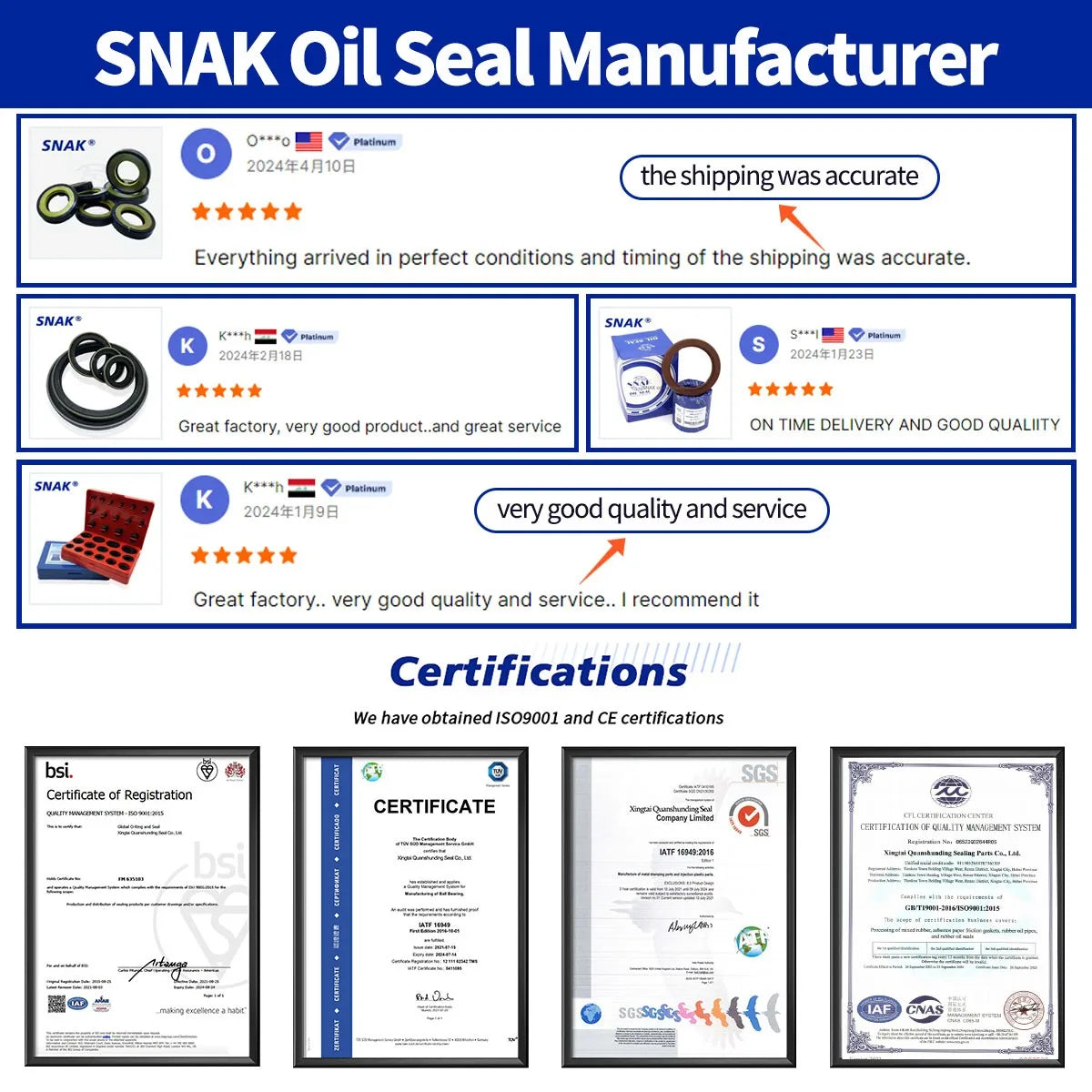 SNAK 46305 CR Customized Oil Seal Trailer Axle Heavy Duty Truck 4.625" Shaft Diameter 6.006" OD, 1.063" Width National Oil Seal