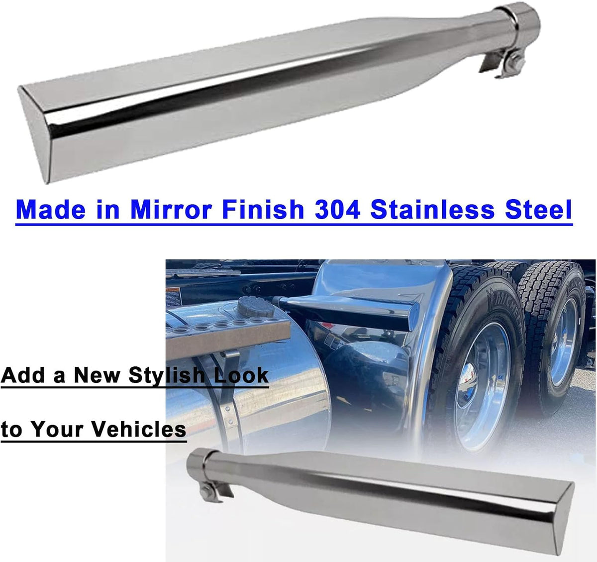 Triangle 304 Stainless Steel Quarter Fender Bracket W/Mounting Kit for Peterbilt Kenworth Freightliner,For Quarter, Single Axle, Half Tandem, and Full Tandem Fenders