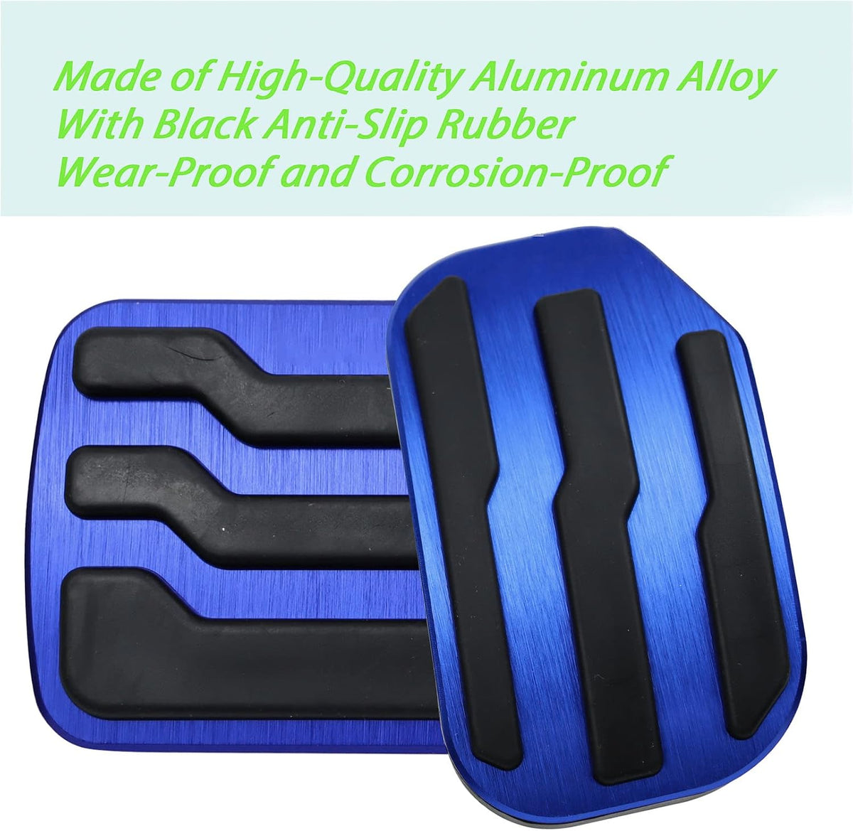 Anti-Slip No Drill Aluminum Brake Gas Pedal Pads Covers Accelerator Pedal Pads Covers Trim Compatible with Ford F150 Truck 2015 2016 2017 2018 2019 2020 Accessories(Blue)