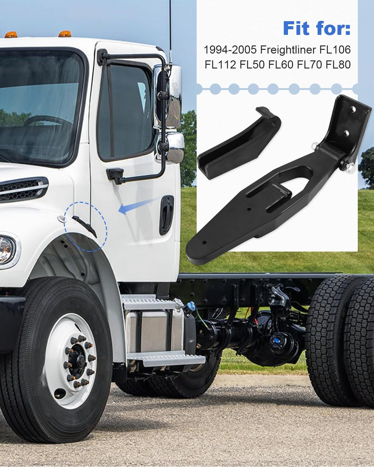 Truck Hood Latch Assembly Lock Kit Fit for Freightliner 1994-2005 FL106 FL112 FL50 FL60 FL70 FL80 Replace 315-5206