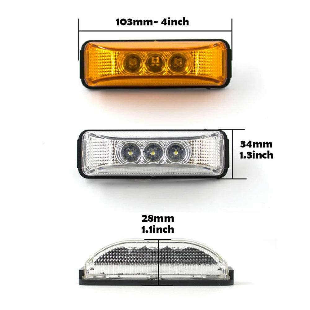 6Pcs/Set Truck Tail Lights Outline Marker LED Side Marker 12V 24V LED Light Truck Parts Caravan Trailer Lamp LED Side Lights