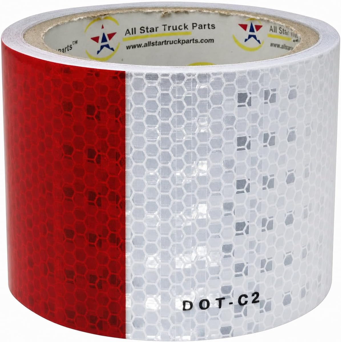 Conspicuity Tape DOT-C2 Approved Reflective Truck Trailer Red White (3 in X 12 FT)