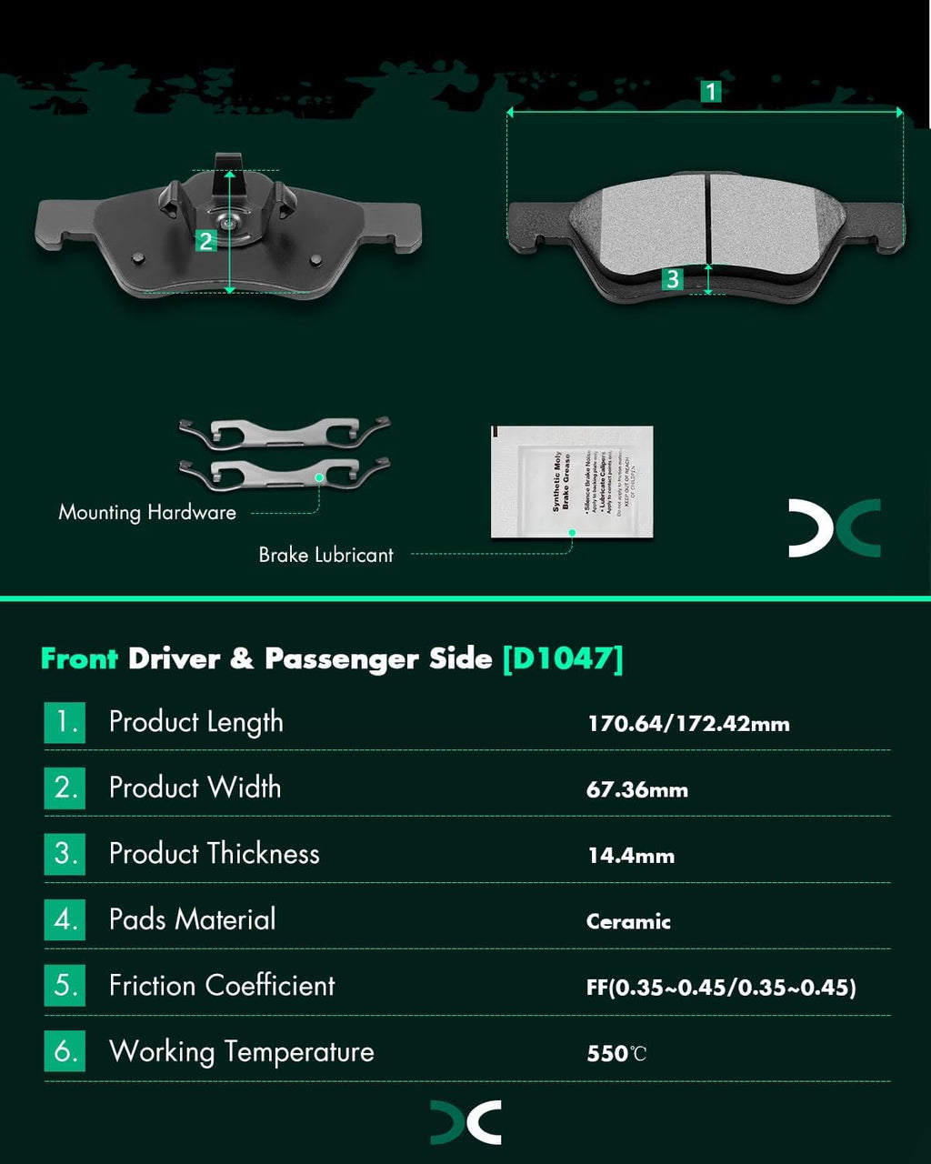 Ceramic Brake Pads Kits Fit for Ford for Escape 2005-2012
