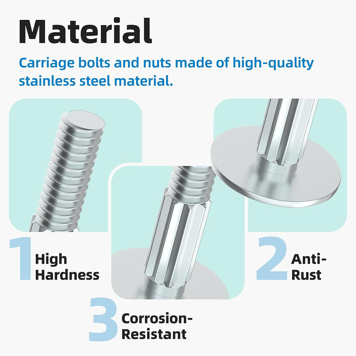 Box Truck Roll up Door Parts, Carriage Bolt Kit for Whiting Todco (20 Pcs)