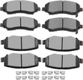 Ceramic Brake Pads, 8Pcs Front Rear for Jeep for Wrangler 2007-2017