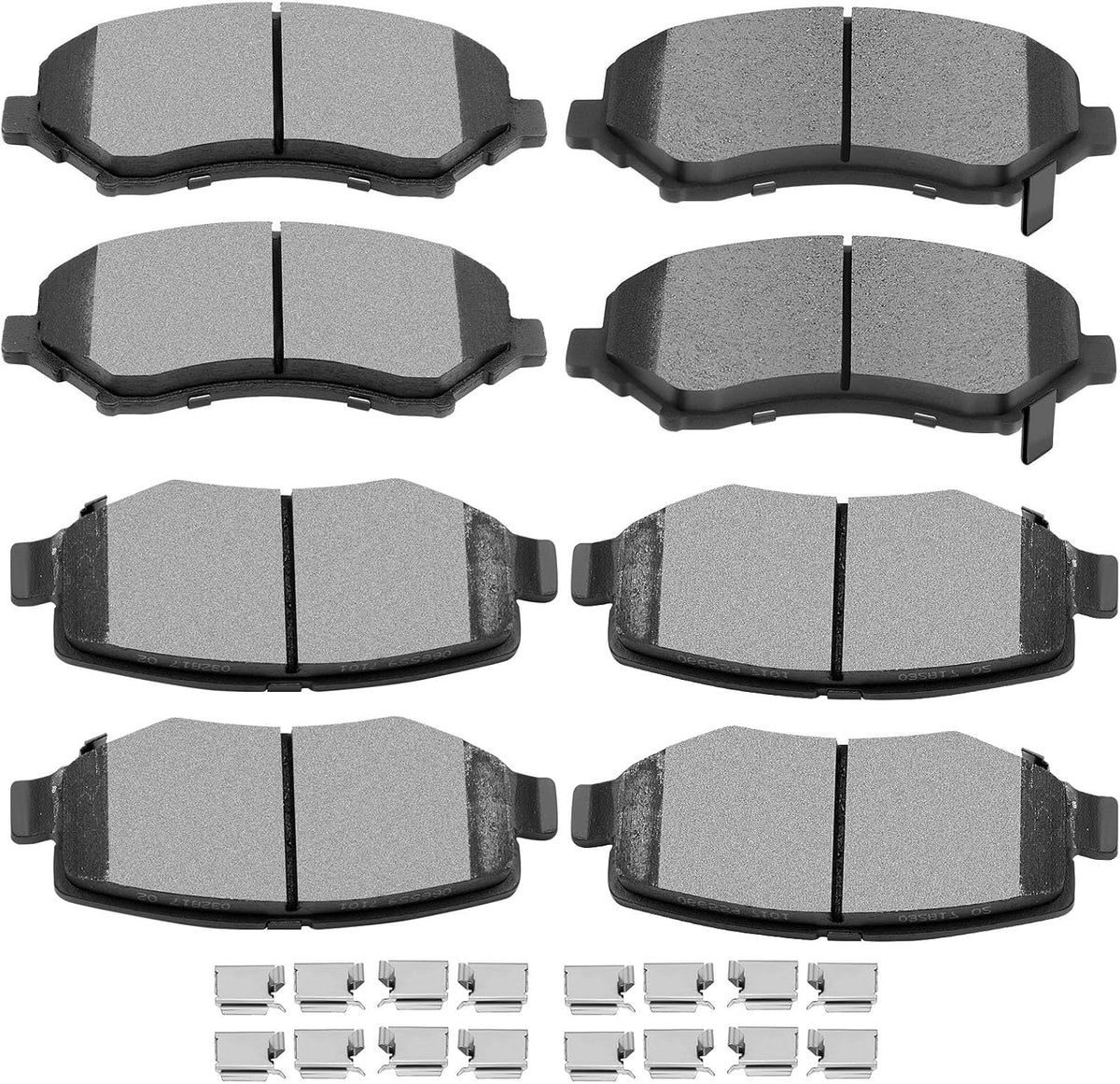 Ceramic Brake Pads, 8Pcs Front Rear for Jeep for Wrangler 2007-2017