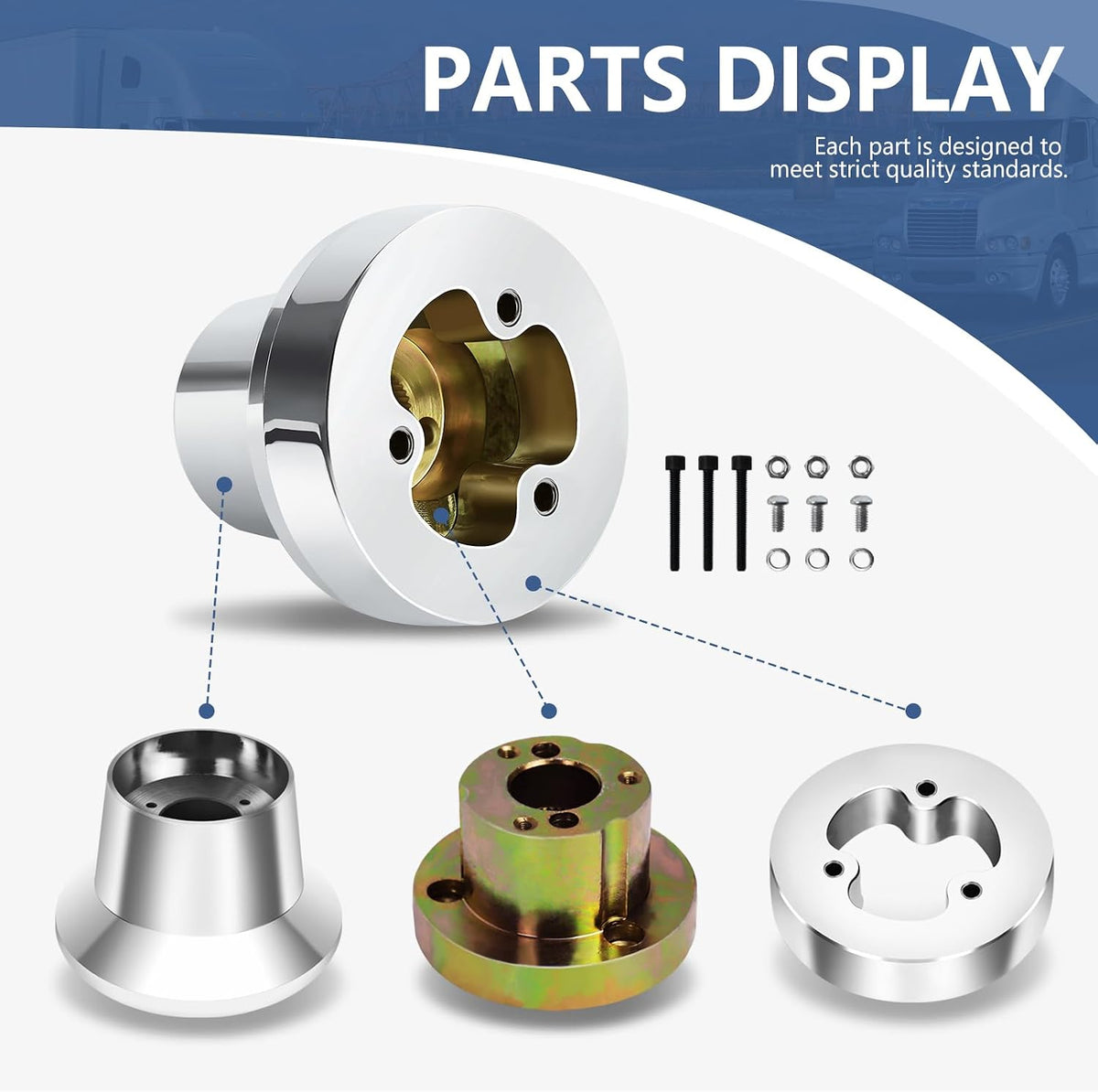 Steering Wheel Adapter 3-Hole Truck Steering Wheel Adapter for Freightliner 1989-2006 Models