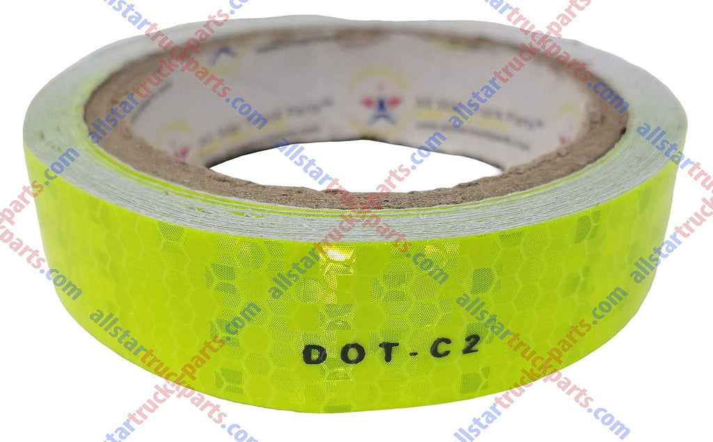 Fluorescent Yellow Green Reflective Tape DOT-C2 Conspiciuity Tape - Commercial ROLL - Automobile Car Truck Boat Trailer Semi Construction Equipment Safety (Fluorescent Yellow Green) (1 in X 20 FT)