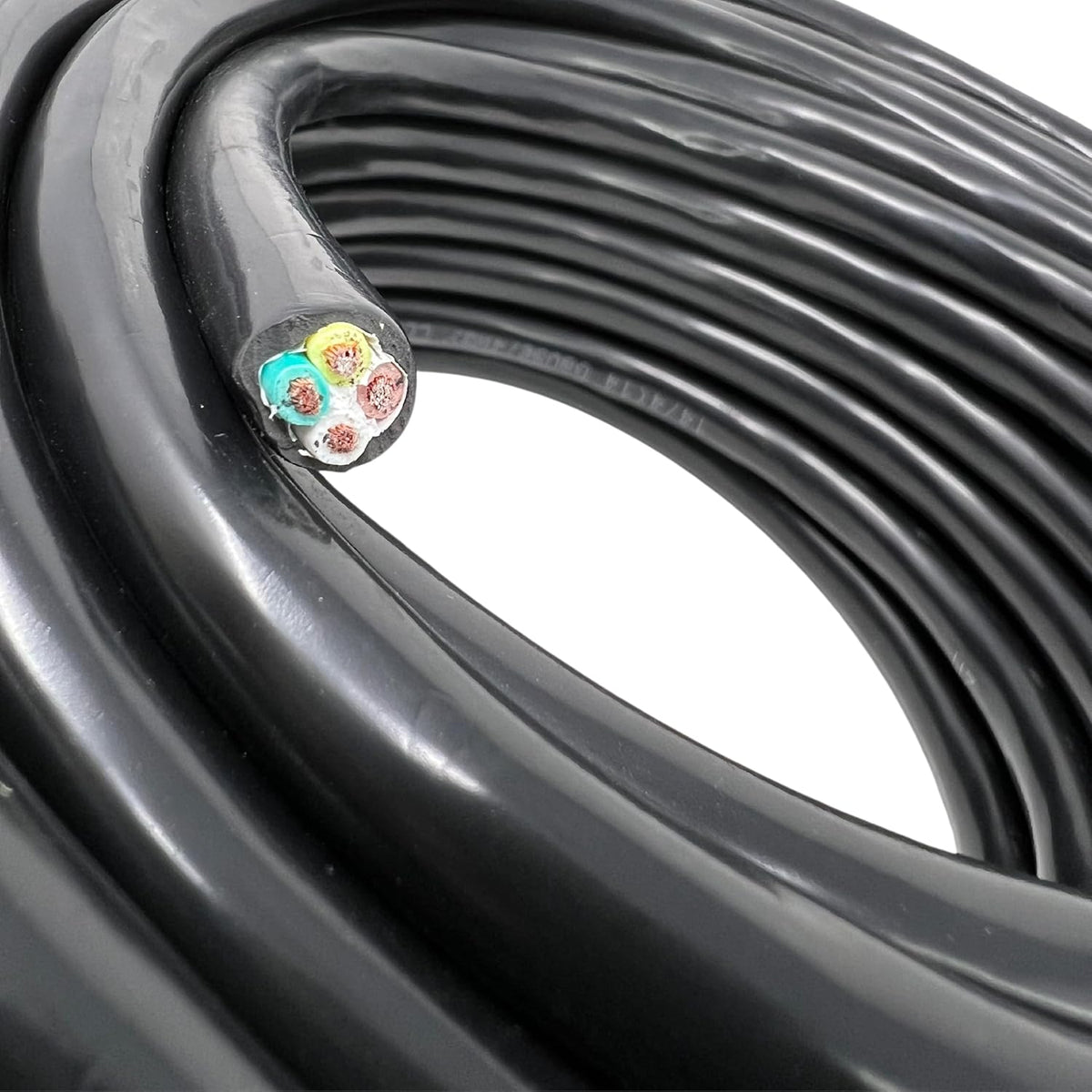 Heavy Duty 14 Gauge 4 Way CCA Conductor Wire RV Trailer Cable Cord Insulated Stranded Copper Clad Aluminum 4 Conductor Color Coded PC P2 DOT FMVSS 108/SAE Approved 25 FT ROLL
