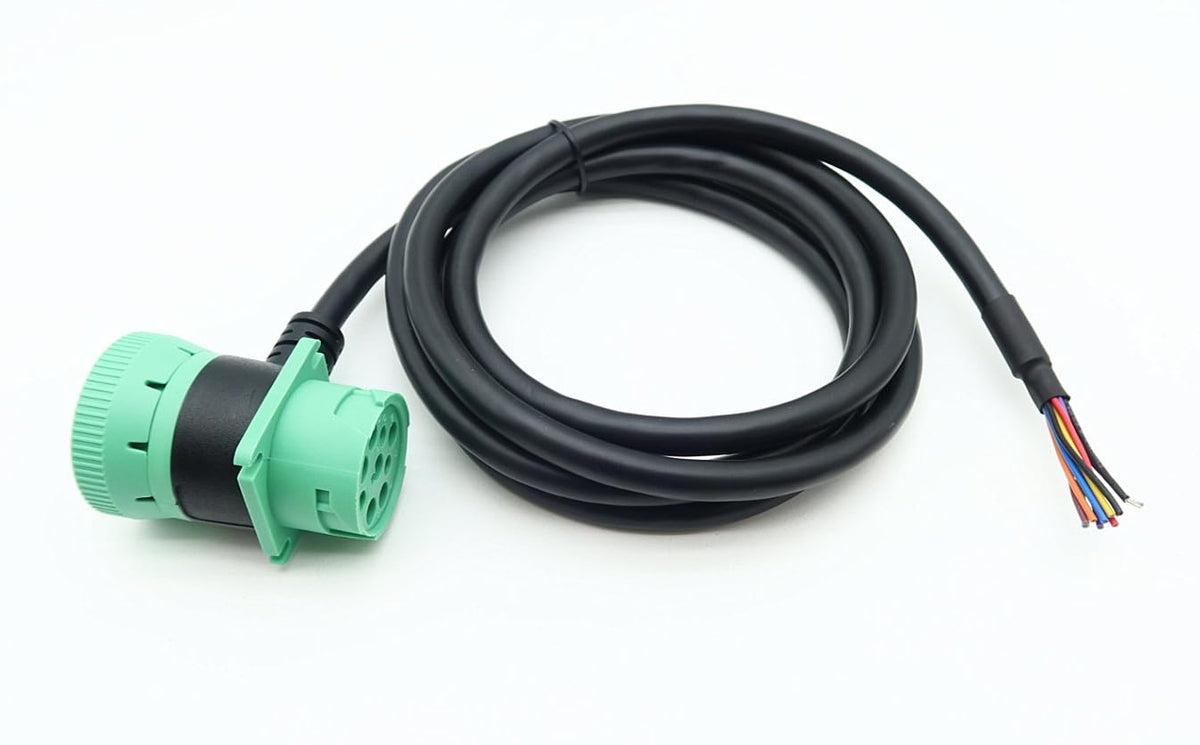 SAE J1939 9Pin Pass through Male/Female to Open End Pigtail Cable 6Ft for Freightliner Truck