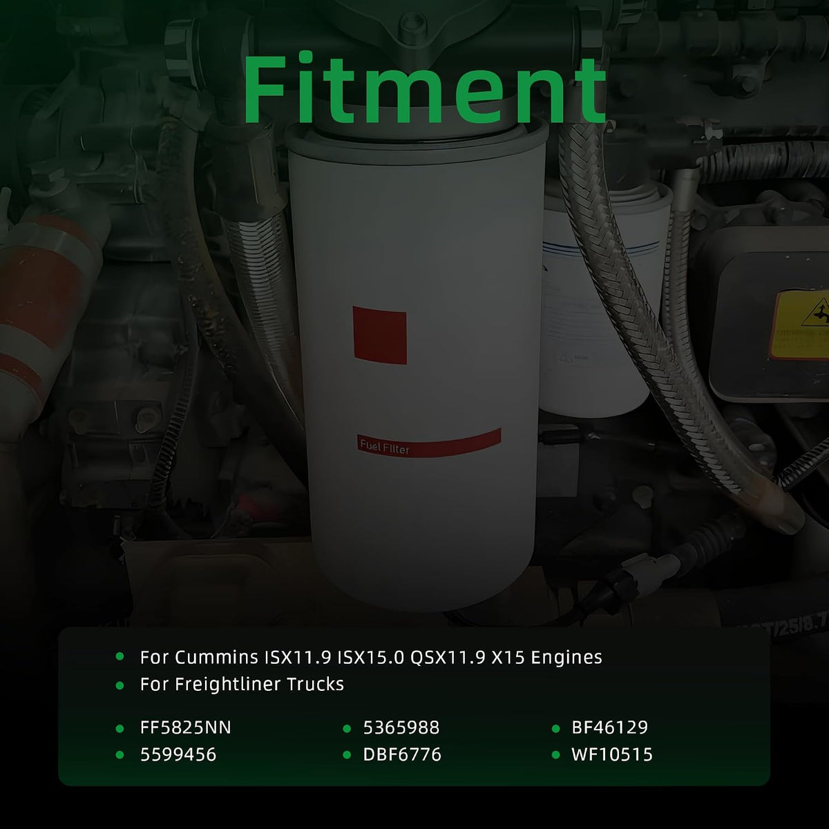 FF5825NN Fuel Filter (Set of 6), Fit for Cummins ISX11.9 Engines