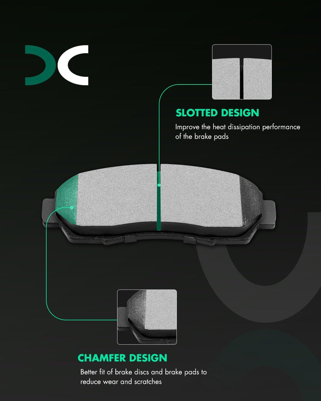 Ceramic Brake Pad Front Rear Disc Set for Honda for Odyssey 2005-10
