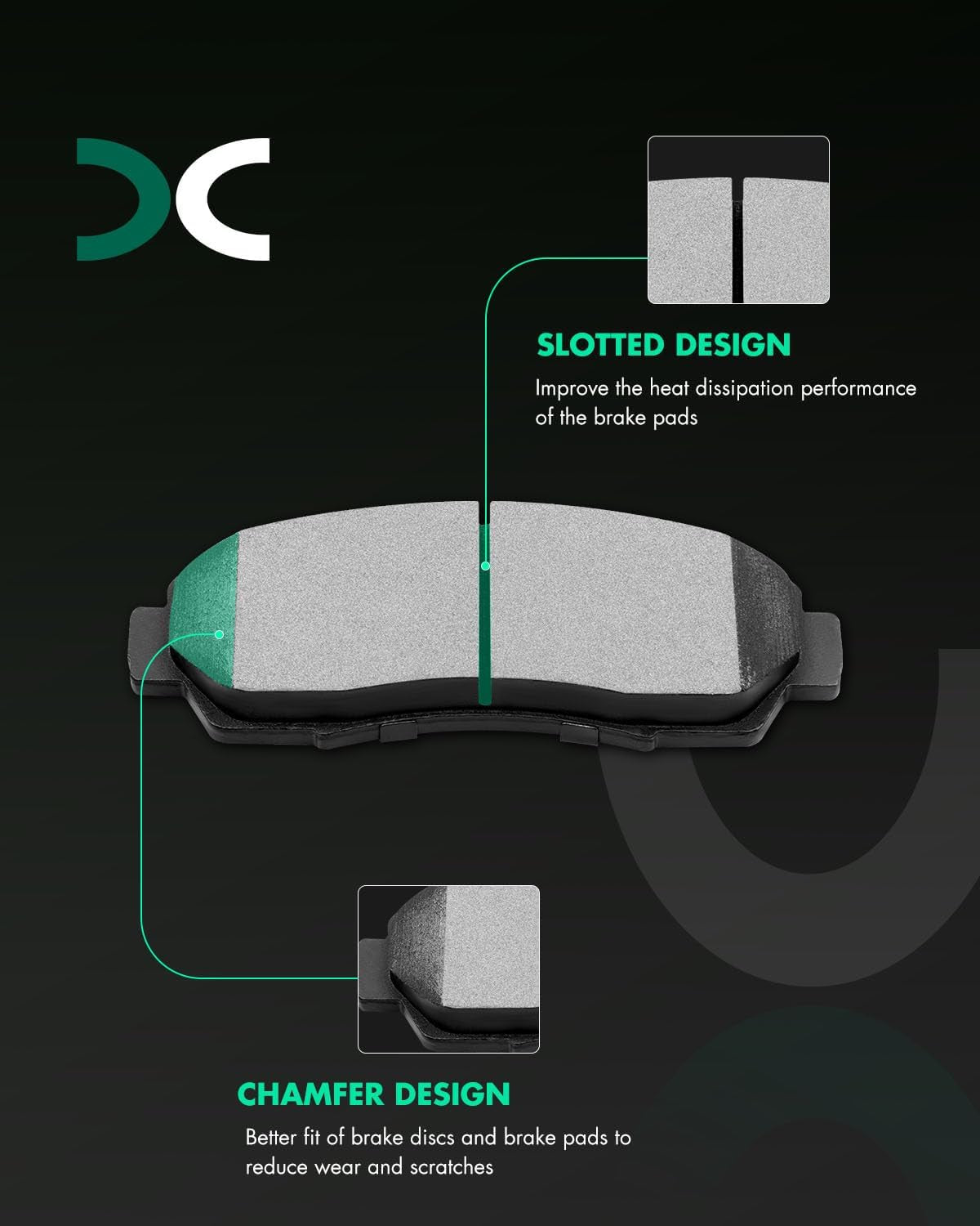 Ceramic Brake Pad Front Rear Disc Set for Honda for Odyssey 2005-10