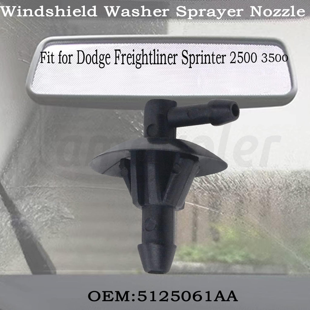5125061AA Windshield Washer Nozzle Aftermarket Accessory Fit for Dodge Freightliner Sprinter 2500 3500. Oem#:5125061Aa.(2Pcs)