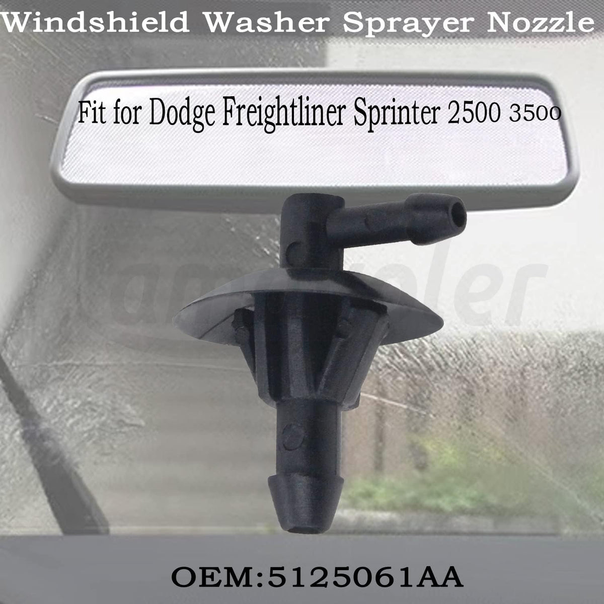 5125061AA Windshield Washer Nozzle Aftermarket Accessory Fit for Dodge Freightliner Sprinter 2500 3500. Oem#:5125061Aa.(2Pcs)