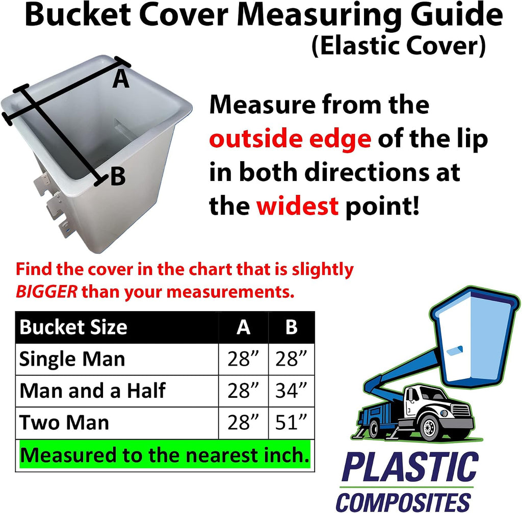 Bucket Truck Parts Economy Line Elastic Banded Cover, Fits 1.5 Man Bucket 28"X34" Edge to Edge