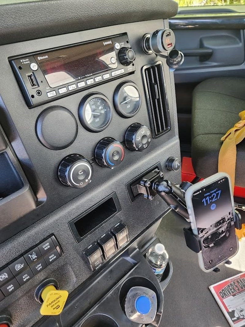 The Original Smash Mount FL Cascadia HD Phone Holder Kit | Made in the USA | 2018-2026 1 Inch RAM Compatible Accessories Holder for Semi Truck (Phone Mount Kit)